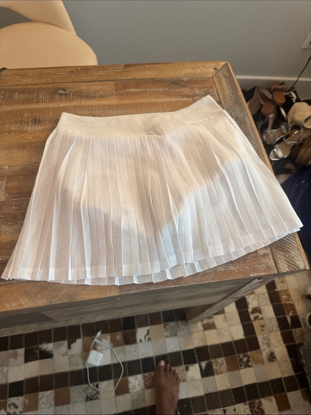 FP Movement by Free People White Pleated Tennis Mini Skirt